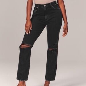 Ankle Straight Ultra High-Rise Black 28/6 Long Curve Love
